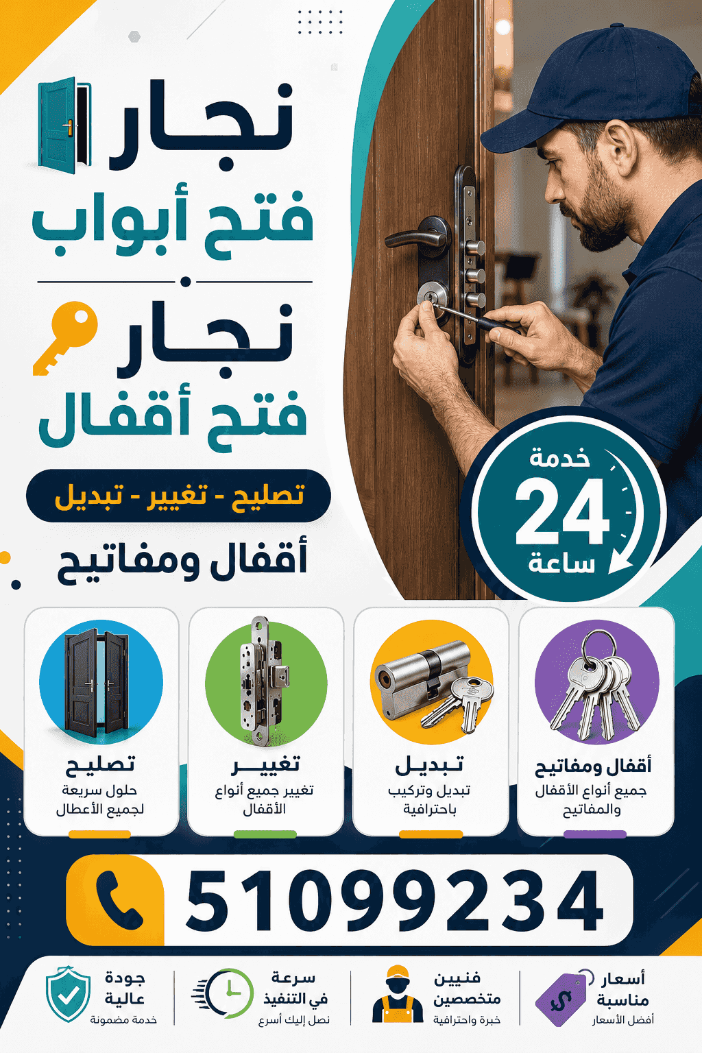 نجار تبديل اقفال منازل