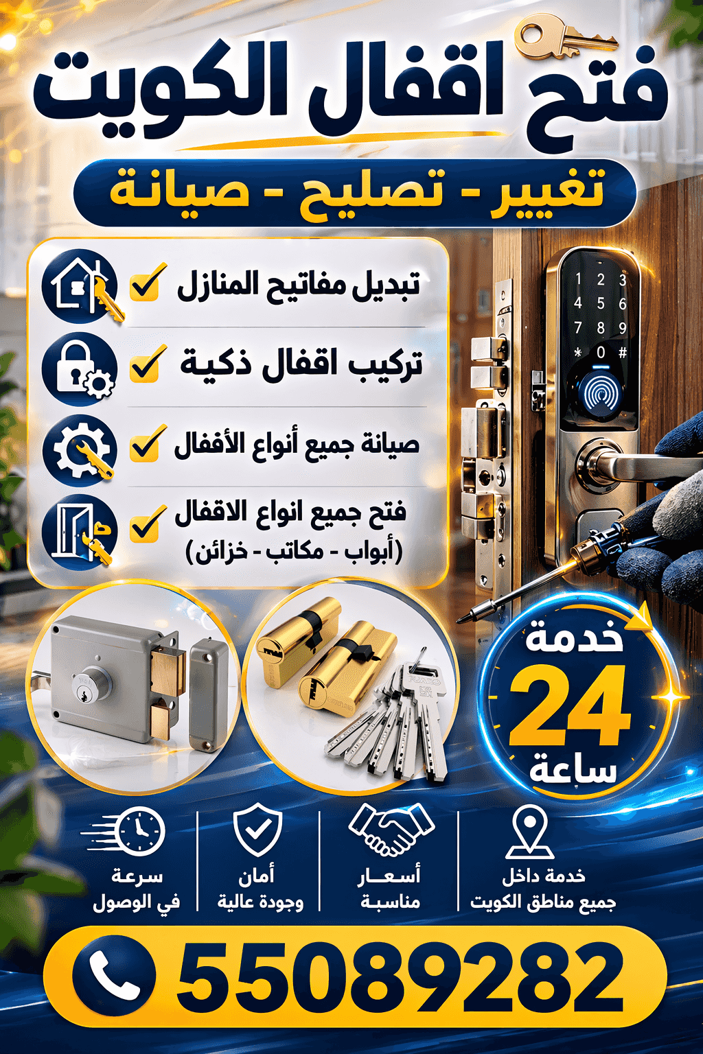 فتح قفل الباب - تبديل اقفال ومفاتيح البيت